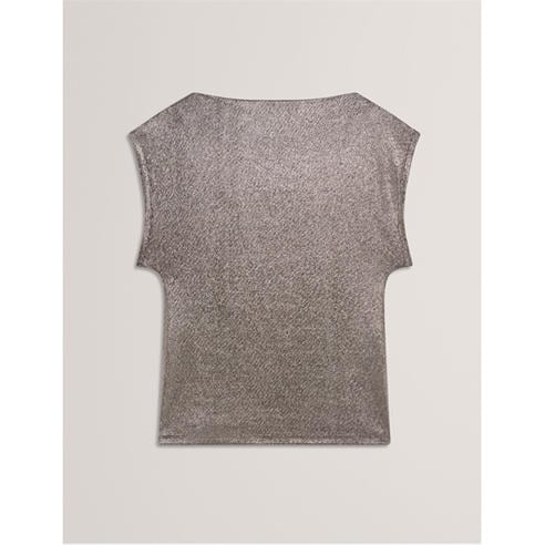 Ted Baker - Women's Metallic Short Sleeve Slim Fit T-Shirt