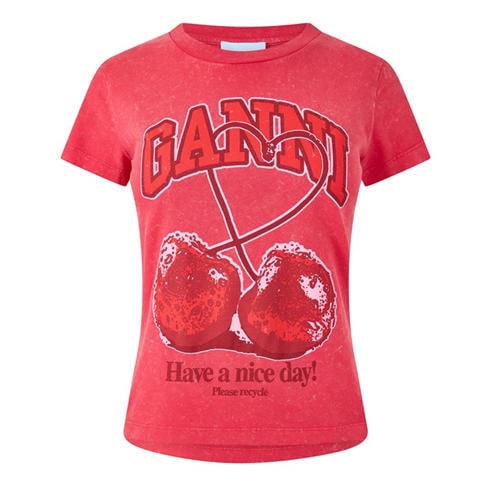GANNI - Women's Baby Fit Cherry T-Shirt
