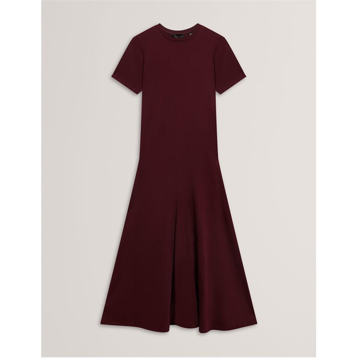 Ted Baker Mixed Midi Dress Ld54 In Red