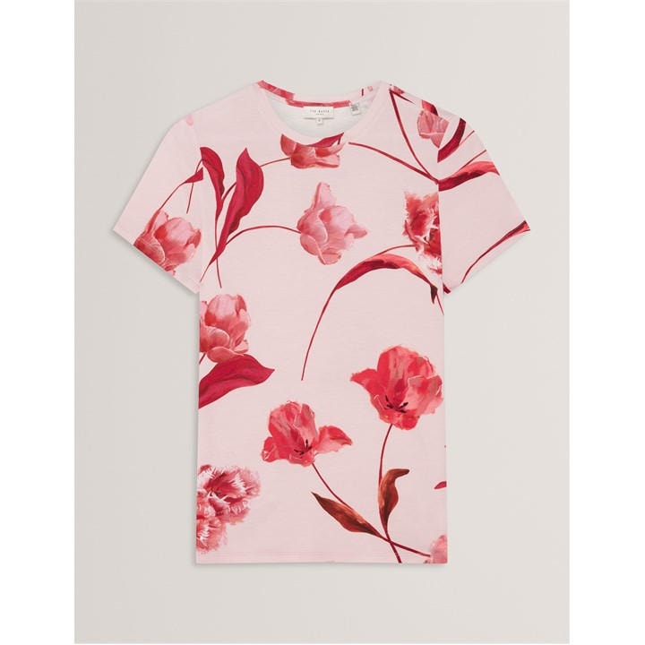 Ted Baker Women's Pink Ted Printed T Shirt Size 8