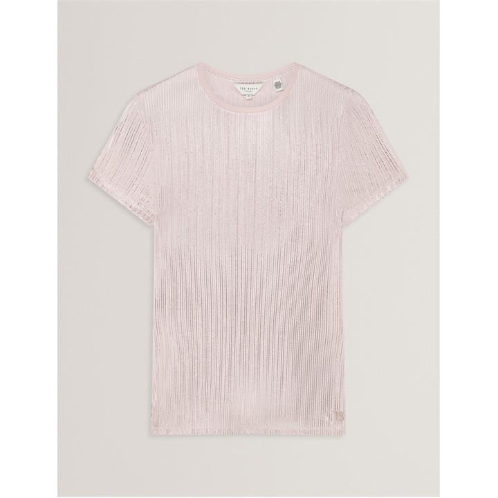 Ted Baker Metallic T Shirt In Pink