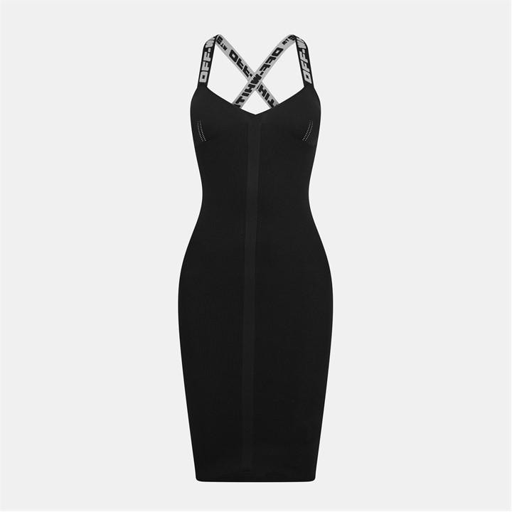 OFF WHITE Women's Ribbed Multiway Strap Midi Dress