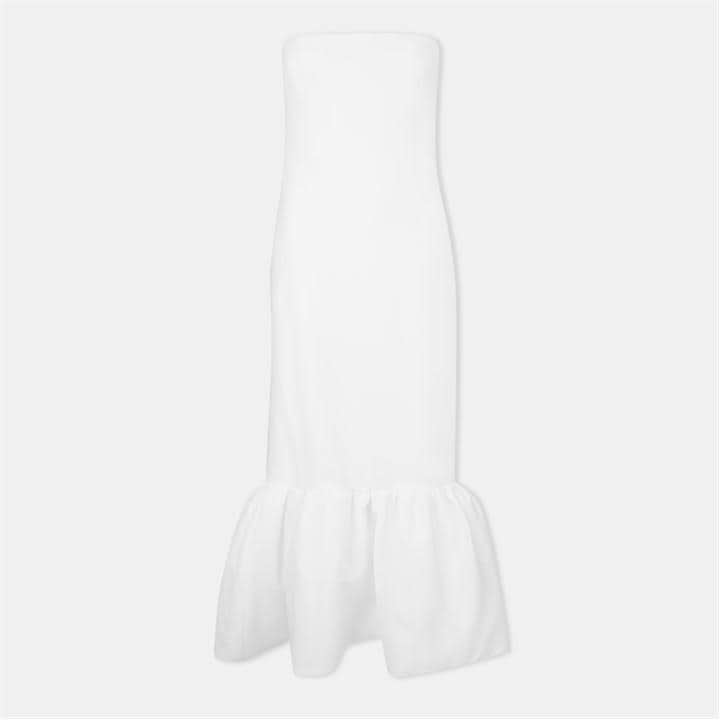 White - ODD MUSE - Ultimate Muse Strapless Peplum Hem Midi Dress