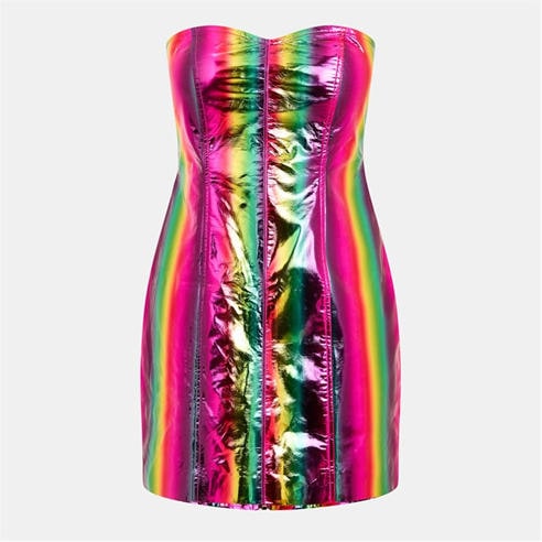 AmyLynn - Women's Rainbow Metallic Mini Dress