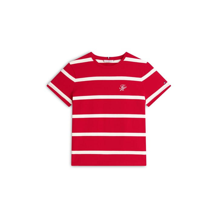 Tommy Hilfiger Women's Red Tommy Scrpt Ss Tee Ld62