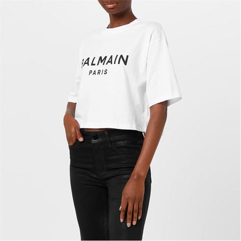 BALMAIN - Cropped Logo T Shirt