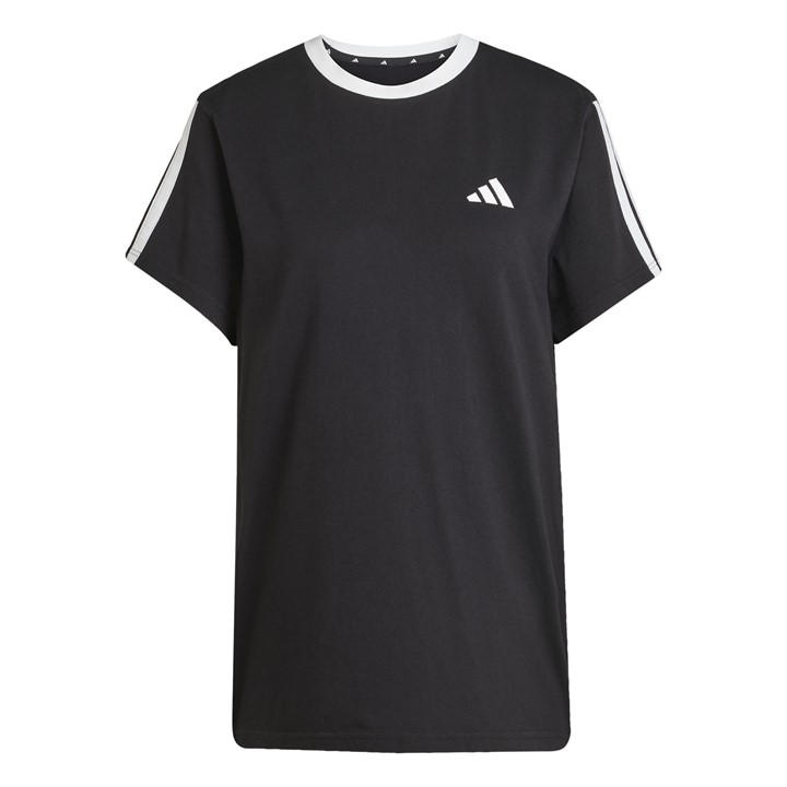 Adidas Women's Black Essentials 3 Stripe T-Shirt Extra Large