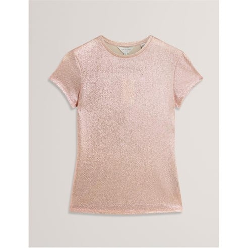 Ted Baker - Women's Metallic Short Sleeve Slim Fit T-Shirt