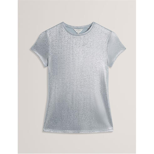 Ted Baker - Women's Metallic Short Sleeve Slim Fit T-Shirt