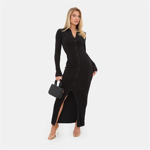 I Saw It First - Long Sleeve Button Maxi Dress