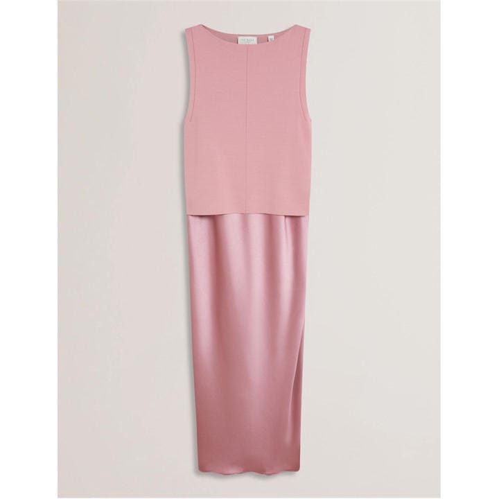 Ted Baker Women's Blue Ted Knit Satin Dress Size 10