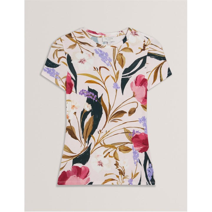Ted Baker Women's Pink Ted Print T-Shirt Size 12