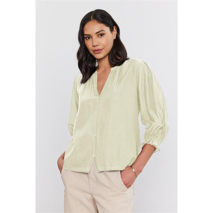 Velvet By Graham And Spencer Women's White Velvet Top Size 14