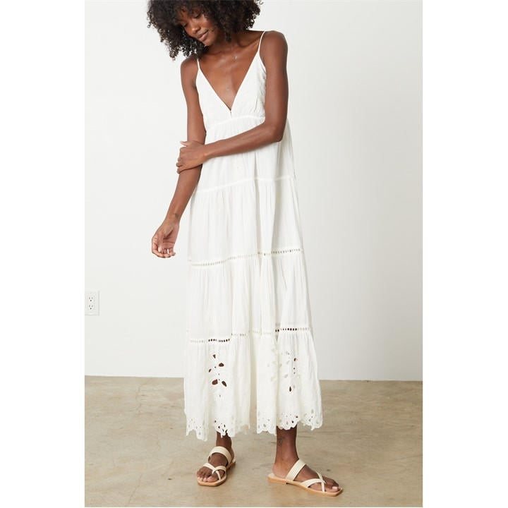 Velvet by Graham and Spencer Women's Embroidered Shift Dress - Cream