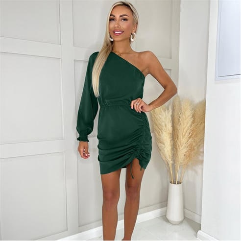 AX Paris - One Sleeve Ruched Side Mini Dress