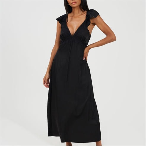chinese dress ladies Kameya Cream/Black Dot Print A-Line Midi Dress main image 0