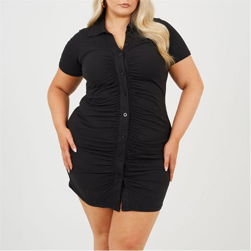Brave Soul - Womens Plus Size Jersey Short Sleeve Shirt Dress