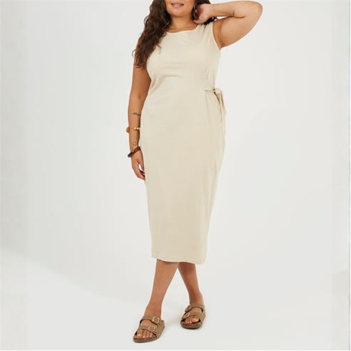 Brave Soul - BS Plus Size Vest Midi Dress with Tie Detail