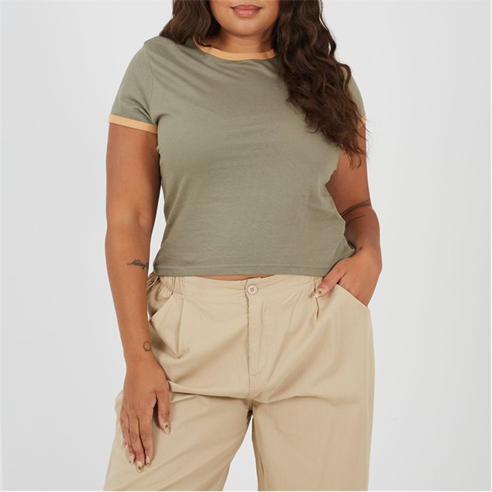 Brave Soul - BS Plus Size Short Sleeve T-shit with Contrast Neck and Sleeve Rib