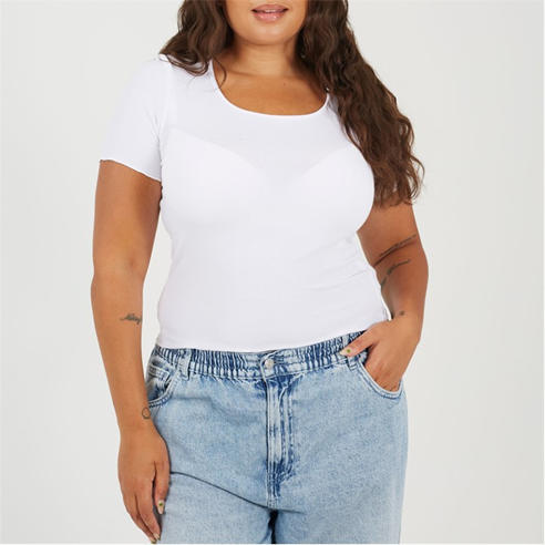 Brave Soul - BS Plus Size Basic Ribbed Short Sleeve T-shirt