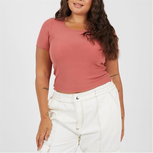 Brave Soul - BS Plus Size Basic Ribbed Short Sleeve T-shirt