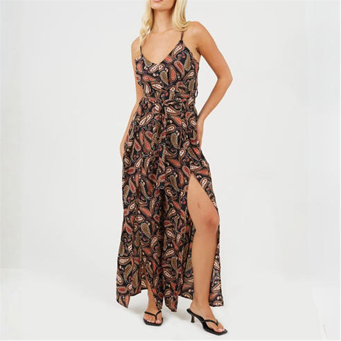Brave Soul - BS Womens Vest Top Paisley Print Jumpsuit with Split Leg Detail