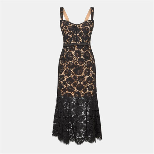 SELF PORTRAIT - Women's Fine Lace Bodycon Dress