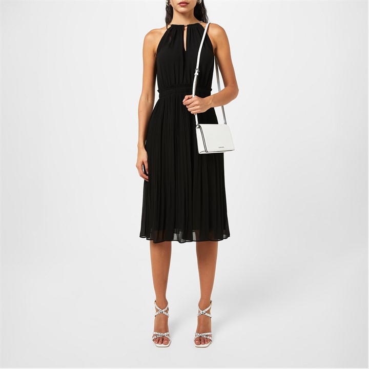 MICHAEL Michael Kors Chain Neck Midi Dress - Black