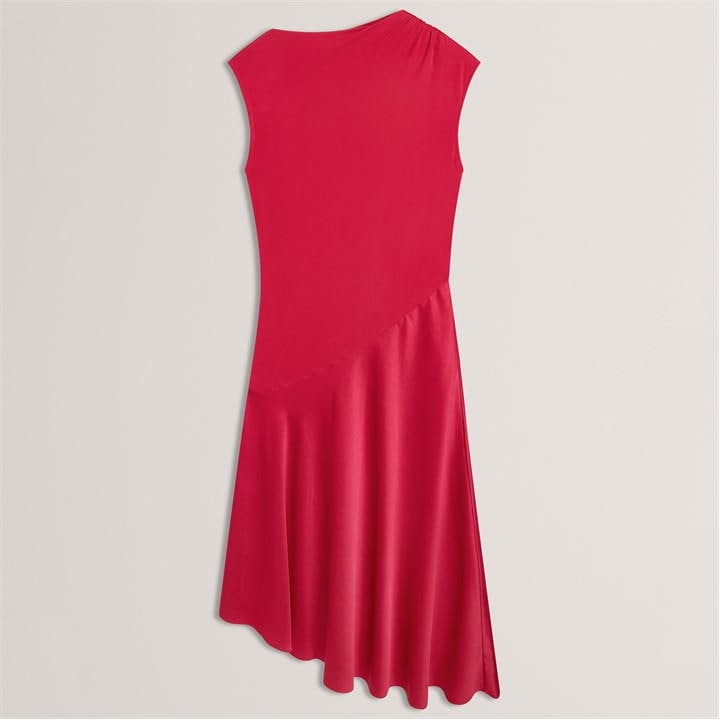 Ted Baker Ted Baker Asymmetric Satin Panel Midi Dress - Pink