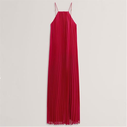 open lace back dress Shop Adanie Floral Tie Neck Pleated Maxi Dress Multicol for Women Online main image 1