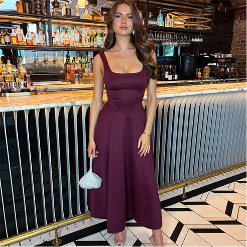 AX Paris - Neck A-line Midi Dress