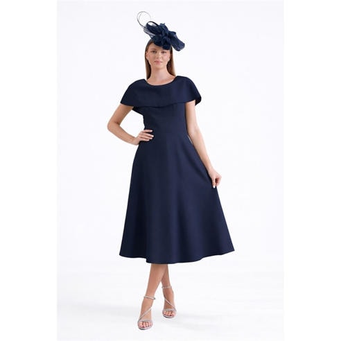 Ella Boo - Ella Navy or lime Cape Detail Midi Dress