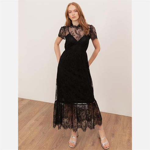Lovedrobe - Lovedrobe Black Lace Midaxi Dress