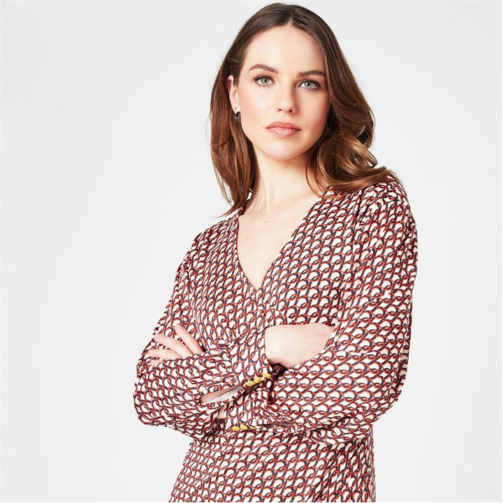 Biba x Tess Daly Wrap Dress Script Geo House of Fraser