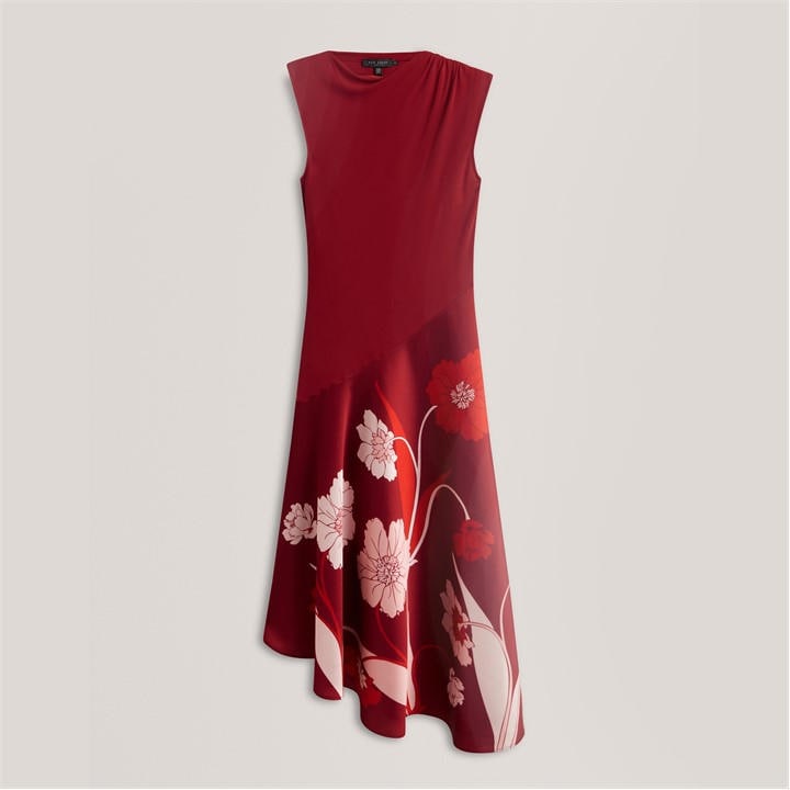 Ted Baker Women's Print Midi Shift Dress - Red
