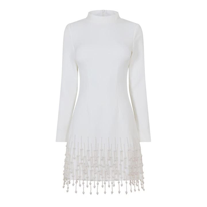 Black - Odd Muse - Women's Pearl Sleeved Mini Dress