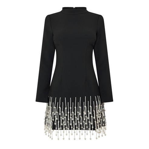 Odd Muse - Women's Pearl Sleeved Mini Dress
