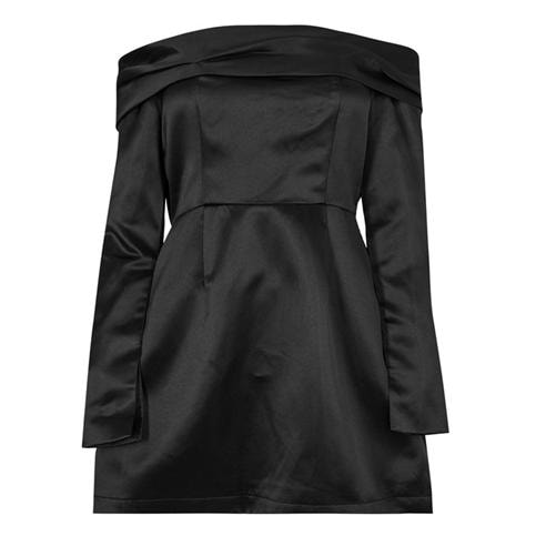 Odd Muse - Women's Satin Bardot Mini Dress