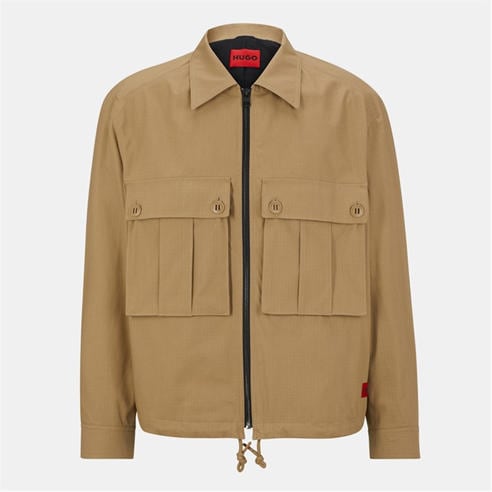 HUGO - Men's Uwenlo Cotton Ripstop Mid-Length Field Jacket