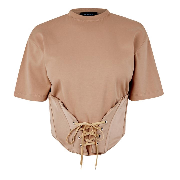 Mugler Ugler  Ss Tshirt Ld43 In Brown