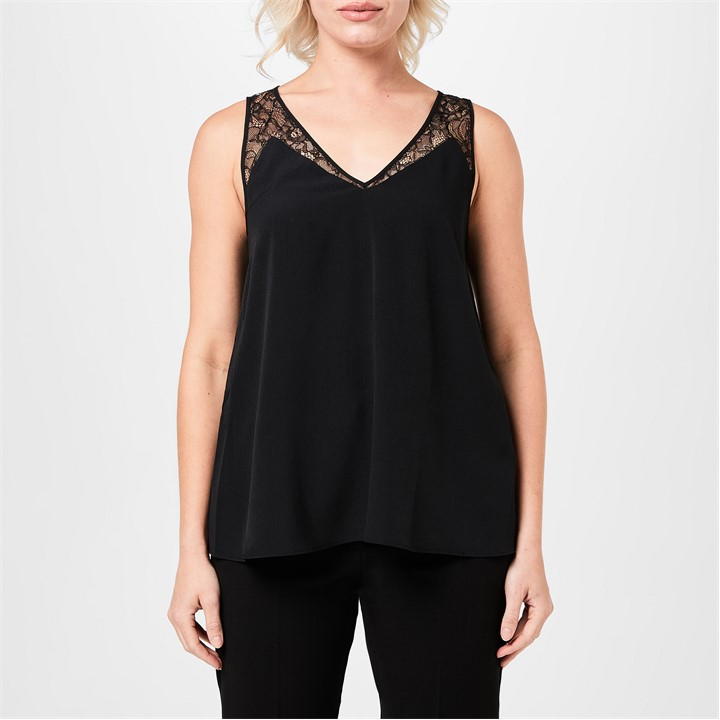 French Connection Lace Trim Vest Womens