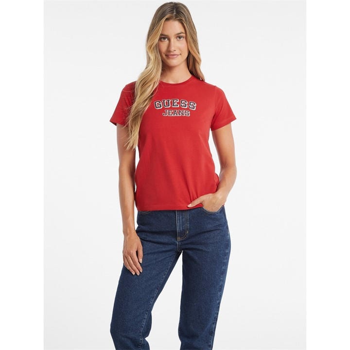 Guess Varsity T Ld44 In Red