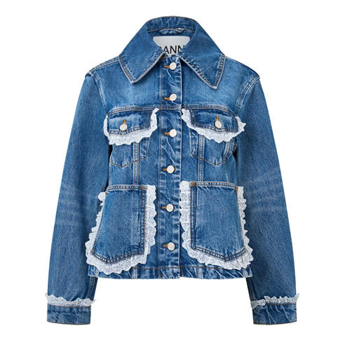 GANNI - Women's Denim Lace Jacket