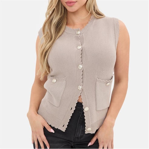 I Saw It First - Statement Button Knitted Vest