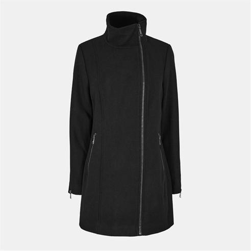 DKNY - Women's  Zipped Structured Overcoat