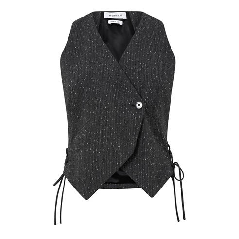 ALEXANDER MCQUEEN - Women's Tie-Side Pinstripe Wool Waistcoat