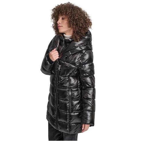 DKNY - Womens Medium Shine Puffer Jacket