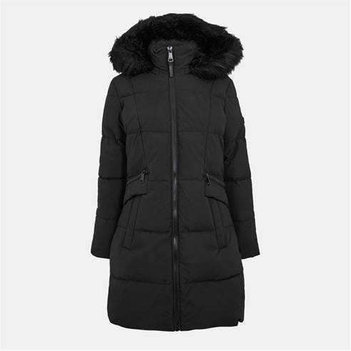 DKNY - Women's Medium Fur Hood Puffer Jacket