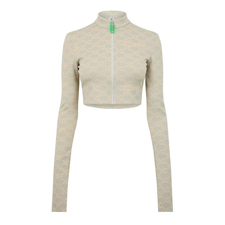 Off White Women's Green Monogram Track Top Size 6