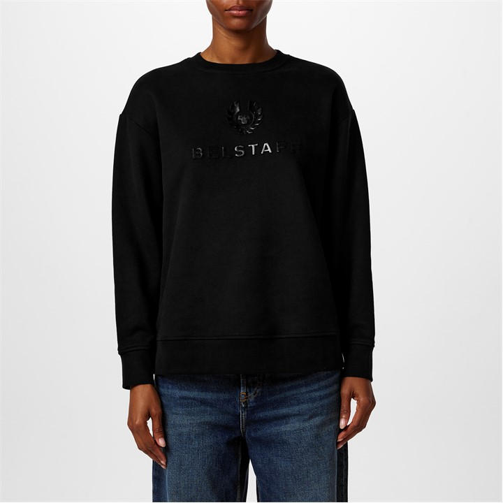 Belstaff Women's Black Signature Logo Sweatshirt Size 16